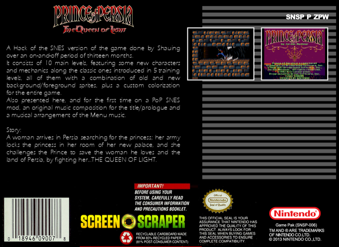 Prince of Persia : The Queen of Light — box-2D-back (SS)