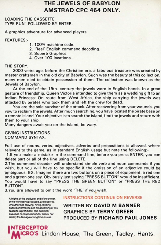 Jewels Of Babylon — box-2D-back (EU)
