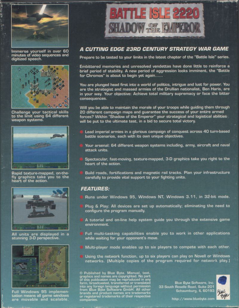 Battle Isle 2220: Shadow of the Emperor — box-2D-back (US)