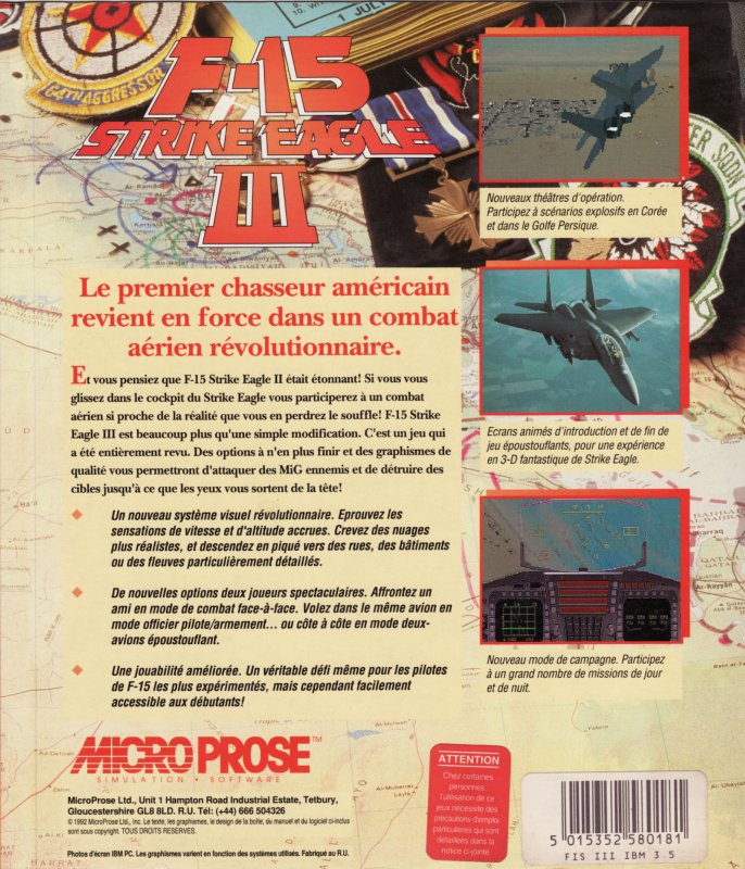 F-15 Strike Eagle 3 — box-2D-back (FR)