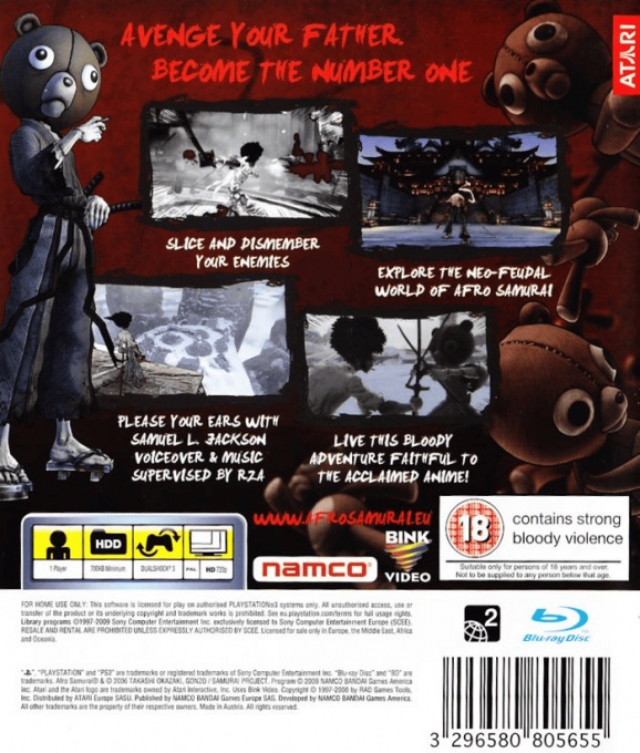 Afro Samurai — box-2D-back (UK)