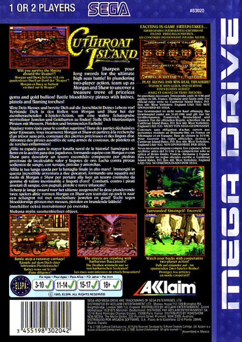 Cutthroat Island — box-2D-back (EU)