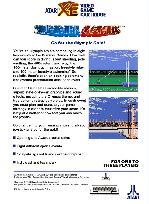 Summer Games — box-2D-back (US)