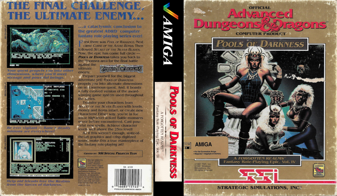 Advanced Dungeons & Dragons - Pools of Darkness - A Forgotten Realms Fantasy Role-Playing Epic, Vol.IV — box-texture (US)