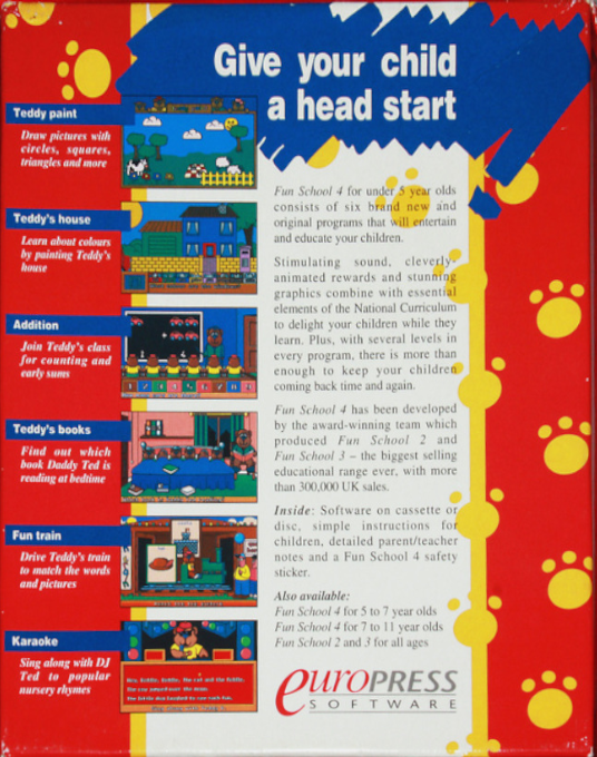 Fun School 4 : For the under 5's — box-2D-back (EU)