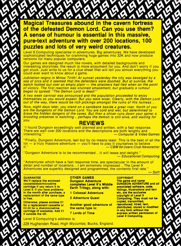 Dungeon Adventure — box-2D-back (EU)