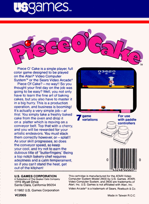 Piece O' Cake — box-2D-back (US)
