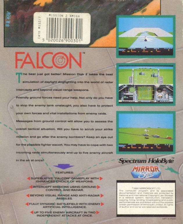 Falcon - Mission Disk Vol. 1 — box-2D-back (WOR)