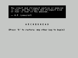 ZxZvm - Anchorhead - An Interactive Tale of Lovecraftian Horror — ss (WOR)