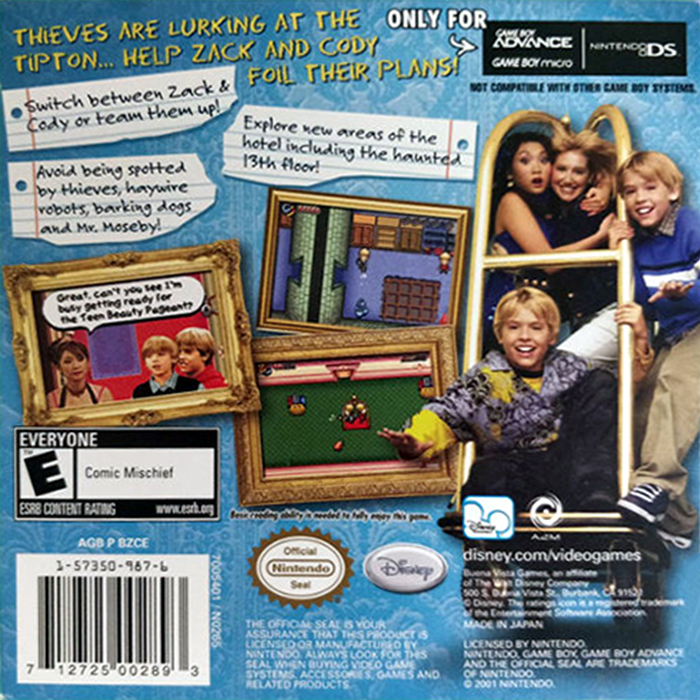 Suite Life of Zack & Cody, The - Tipton Caper — box-2D-back (US)