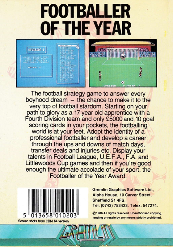 Footballer Of The Year — box-2D-back (EU)