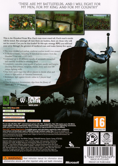 History - Great Battles Medieval — box-2D-back (EU)