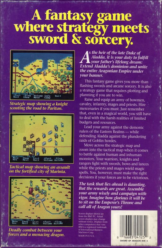 Sword Of Aragon — box-2D-back (US)