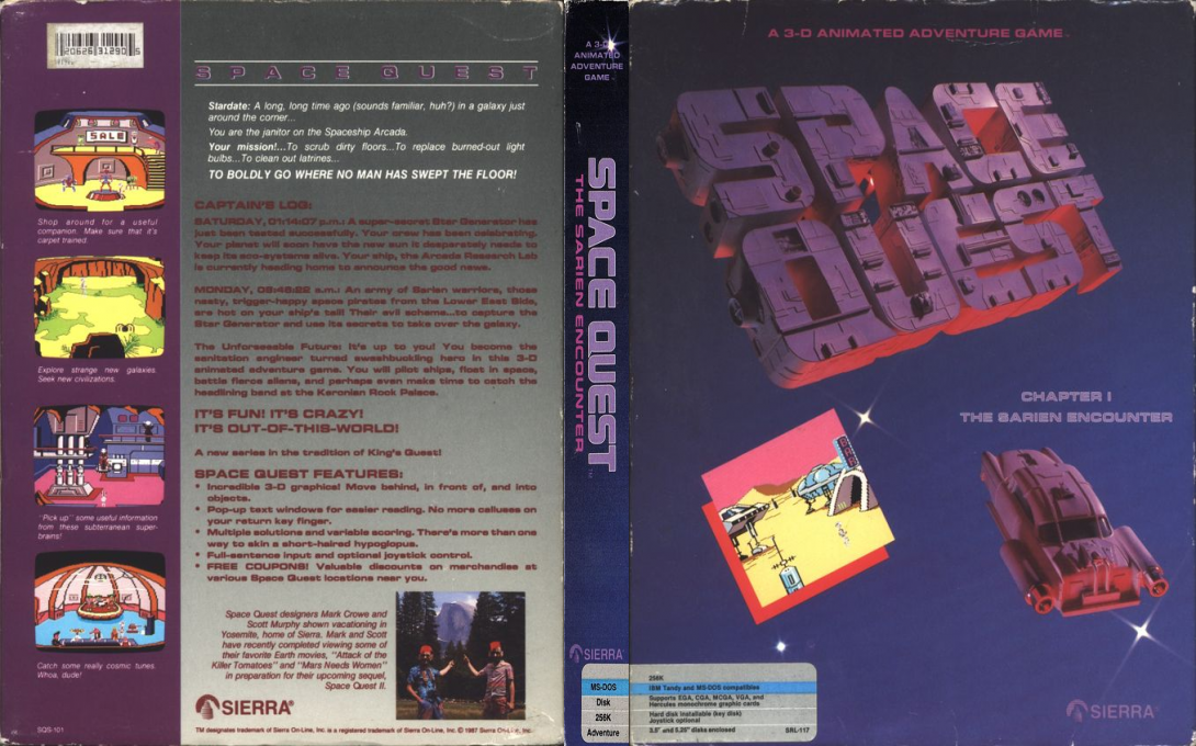Space Quest - Chapter 1 - The Sarien Encounter — box-texture (US)