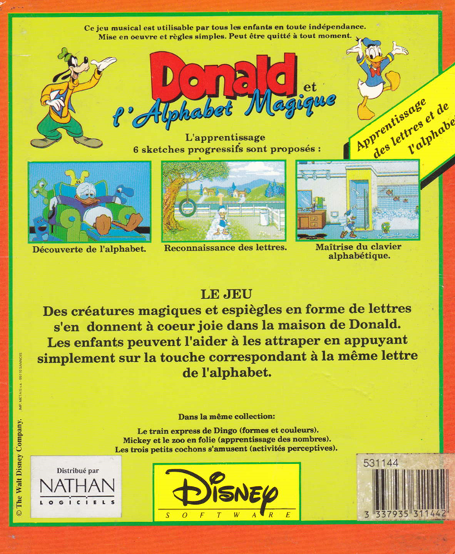 Donald's Alphabet Chase — box-2D-back (FR)