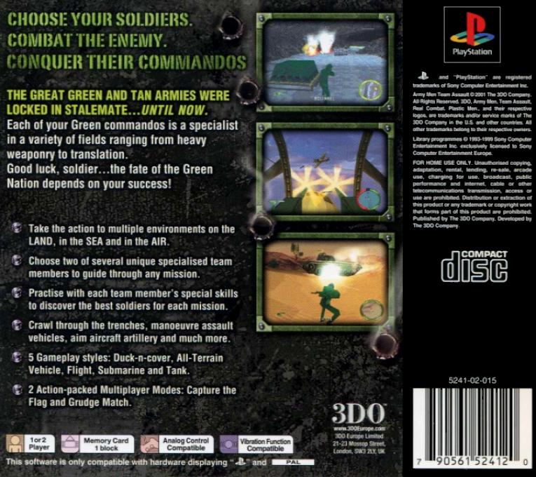 Army Men - World War - Team Assault — box-2D-back (EU)