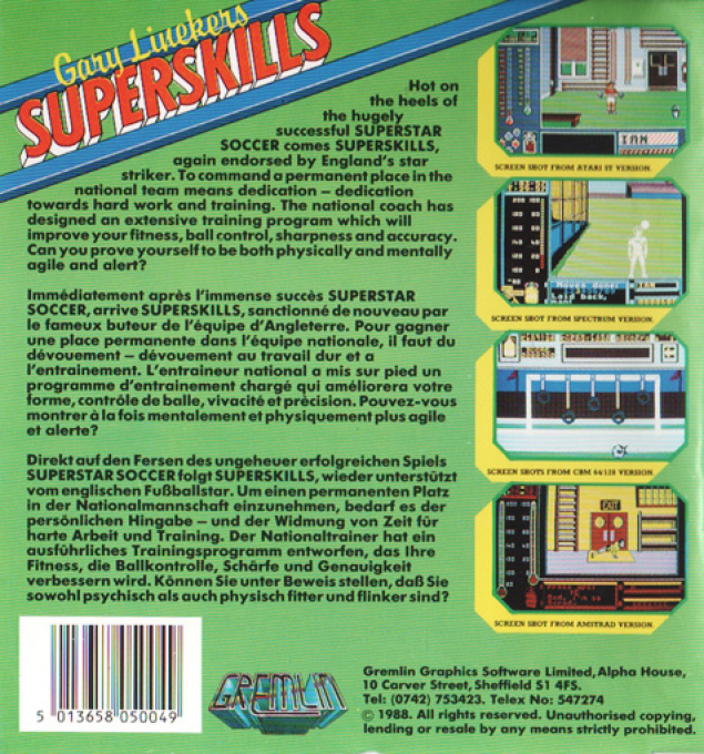 Gary Lineker's Superskills — box-2D-back (EU)