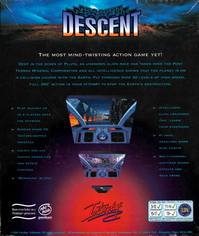 Descent — box-2D-back (EU)
