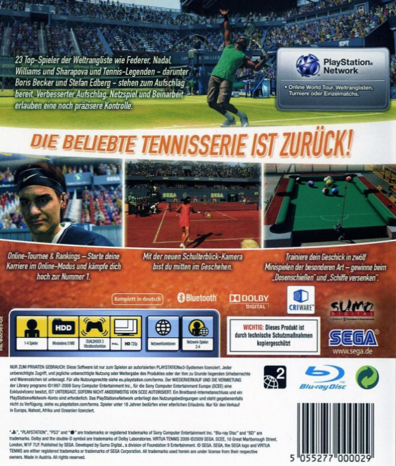 Virtua Tennis 2009 — box-2D-back (DE)
