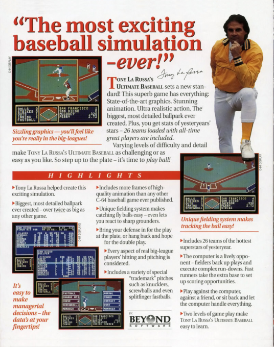Tony Larussa's Ultimate Baseball — box-2D-back (US)