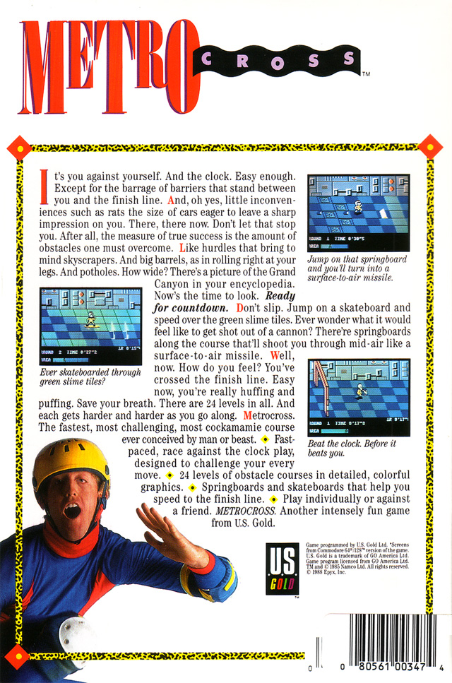 Metro-Cross — box-2D-back (US)