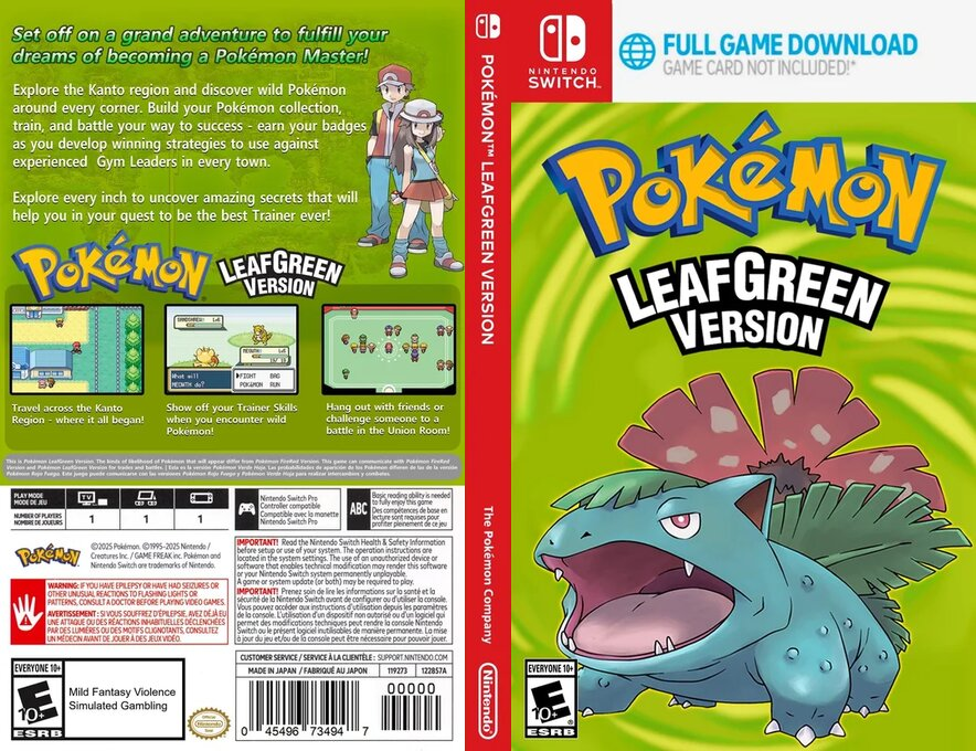 Pokemon Leaf Green — box-texture (US)