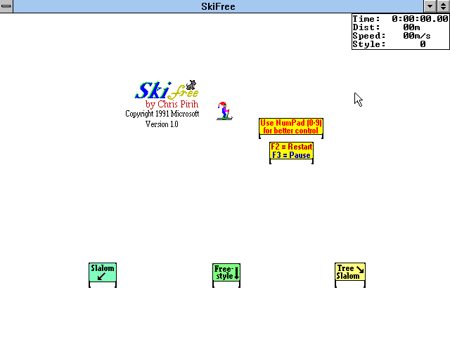 SkiFree — sstitle (WOR)