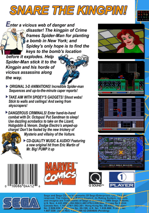 Amazing Spider-Man vs. The Kingpin, The — box-2D-back (US)