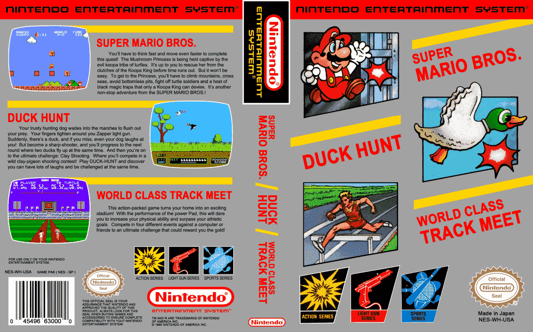Super Mario Bros. / Duck Hunt / World Class Track Meet — box-texture (US)