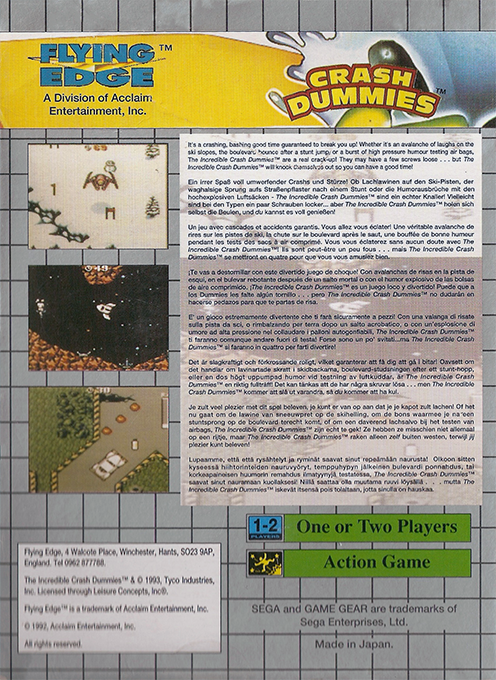 Incredible Crash Dummies, The — box-2D-back (EU)