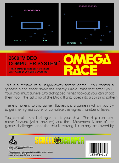 Omega Race — box-2D-back (SS)