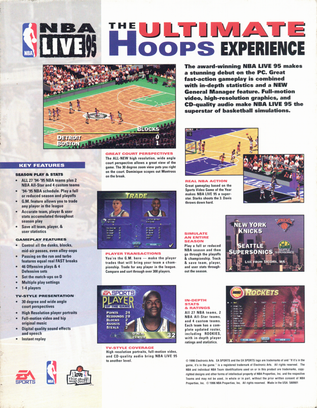 NBA Live 95 — box-2D-back (US)