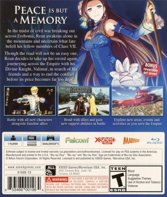 Legend of Heroes, The - Trails of Cold Steel II — box-2D-back (US)