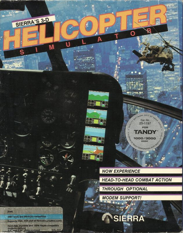 Sierra's 3-D Helicopter Simulator box art