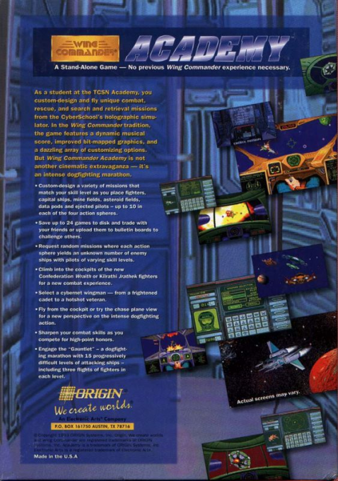Wing Commander Academy — box-2D-back (US)