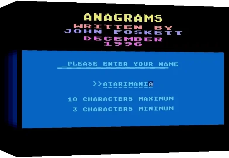 Anagrams — box-3D (WOR)