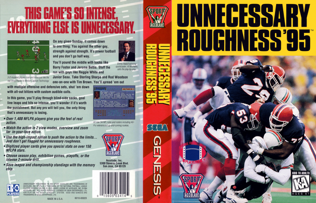 Unnecessary Roughness '95 — box-texture (US)