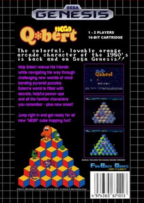 Mega Q-bert — box-2D-back (WOR)