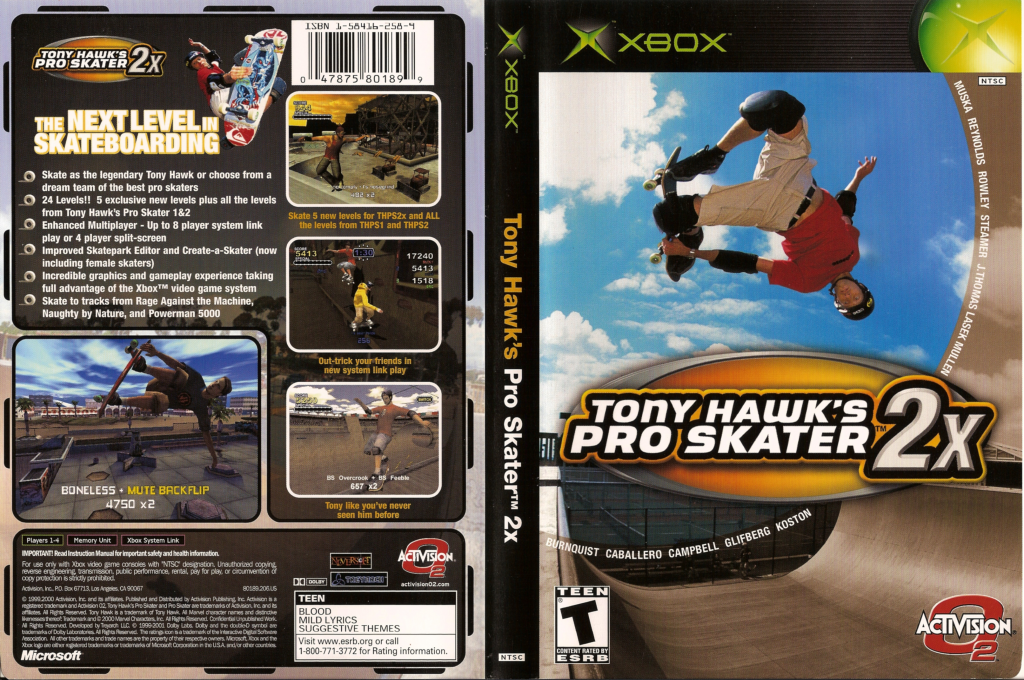 Tony Hawk's Pro Skater 2x — box-texture (US)