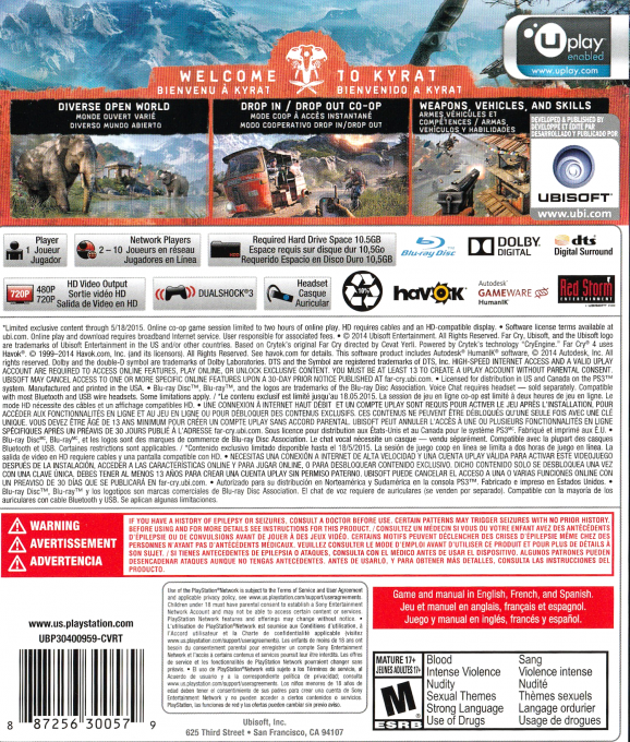 Far Cry 4 — box-2D-back (US)