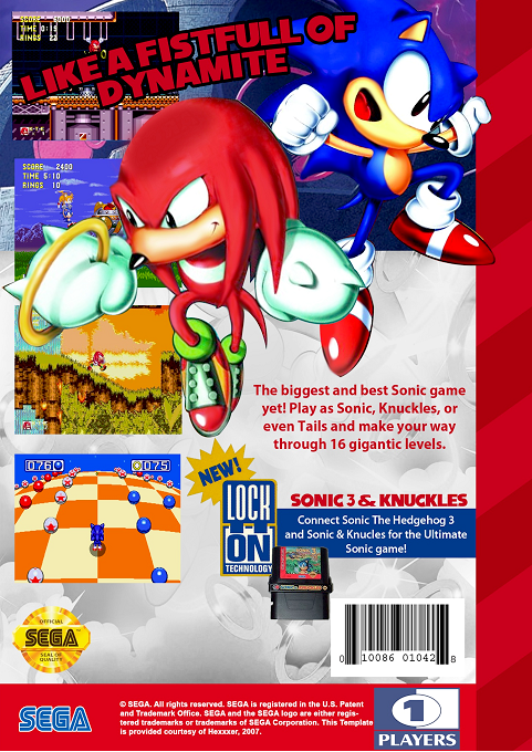 Sonic 3 And Knuckles — box-2D-back (US)