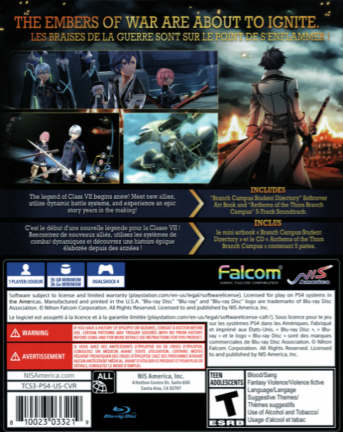 Legend of Heroes, The - Trails of Cold Steel 3 — box-2D-back (US)