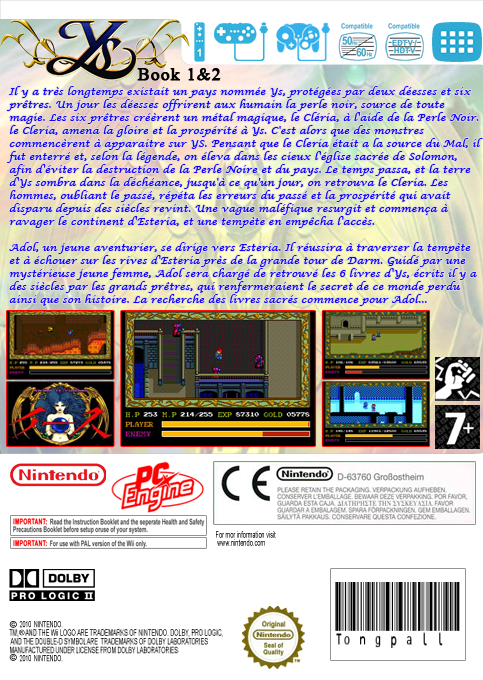 Ys - Book 1 And 2 — box-2D-back (FR)
