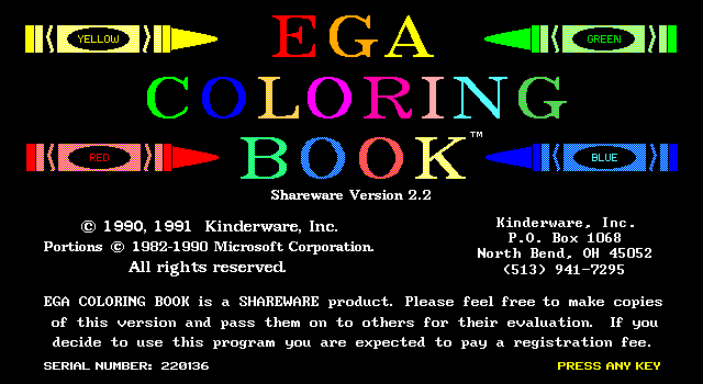 EGA Coloring Book box art
