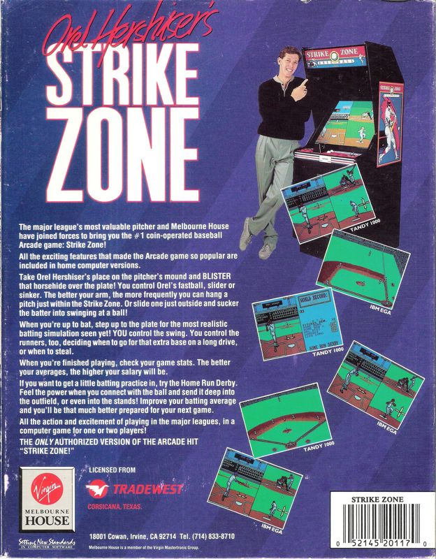 Orel Hershiser's Strike Zone — box-2D-back (US)