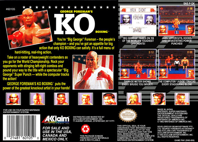 George Foreman's KO Boxing — box-2D-back (US)