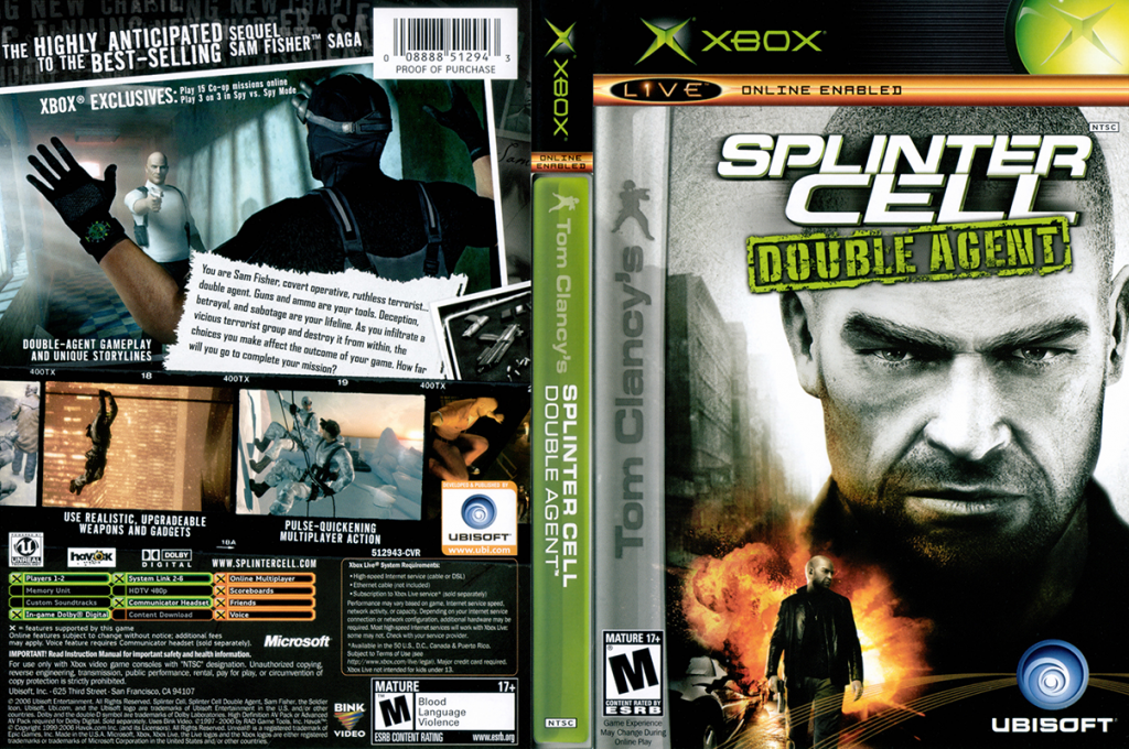 Tom Clancy's Splinter Cell - Double Agent — box-texture (US)