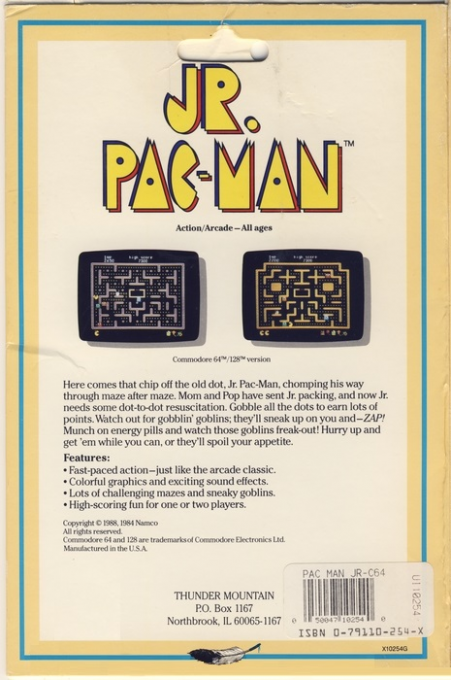 Jr. Pac-man — box-2D-back (US)