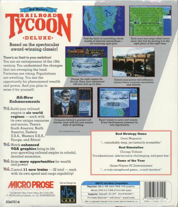 Sid Meier's Railroad Tycoon Deluxe — box-2D-back (US)