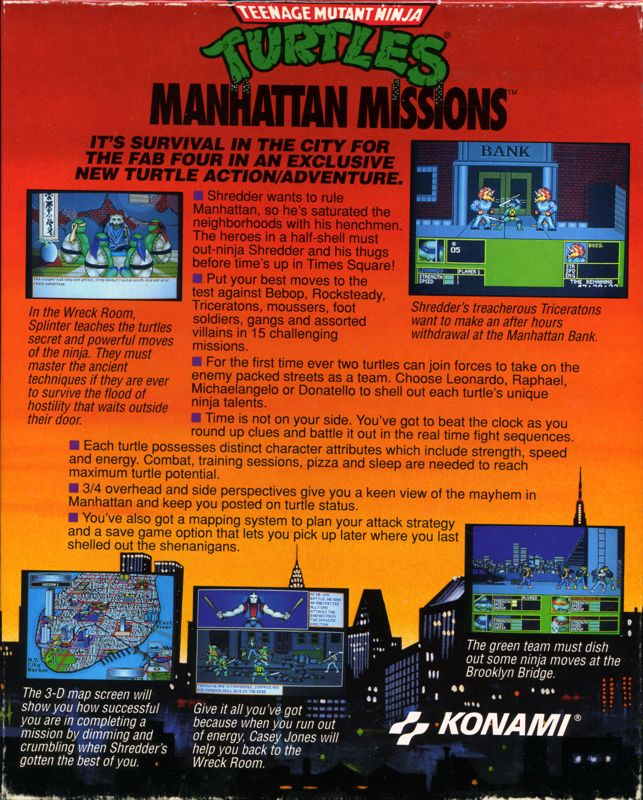 Teenage Mutant Ninja Turtles - Manhattan Missions — box-2D-back (US)